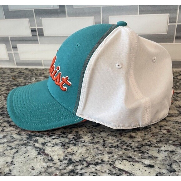 TITLEIST Fitted Golf Hat LARGE/XL Aqua Green Orange White NEW Embroidered - Picture 2 of 7
